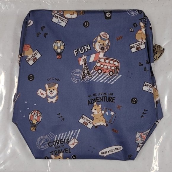 Waterproof Corgi Large Opening Makeup Cosmetic Bag - Picture 9 of 14